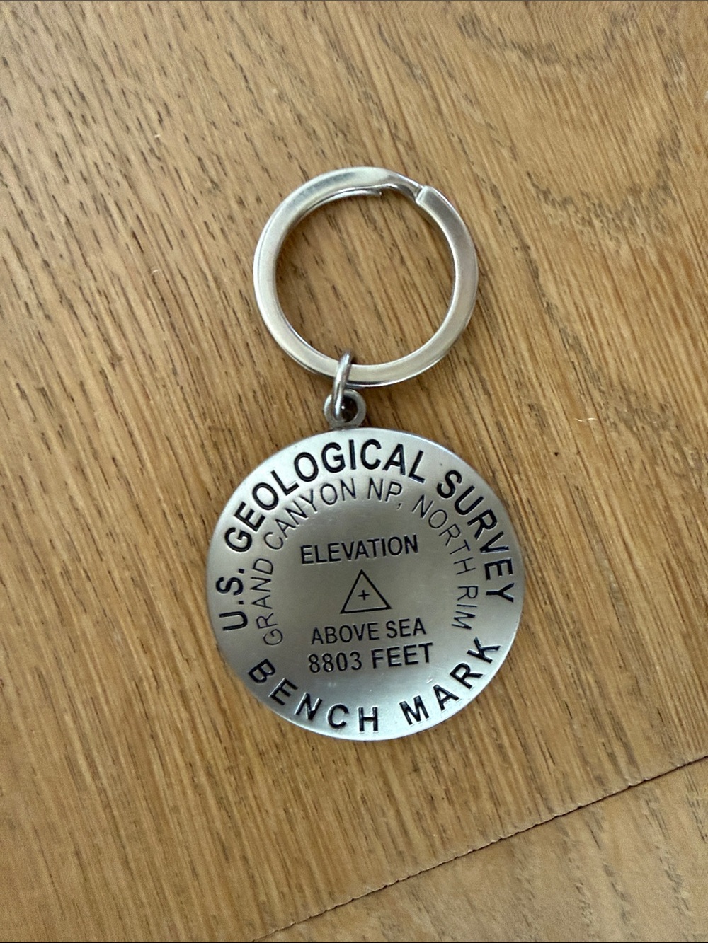 U.S. Geological Survey Bench Mark Silver Keychain - Grand Canyon